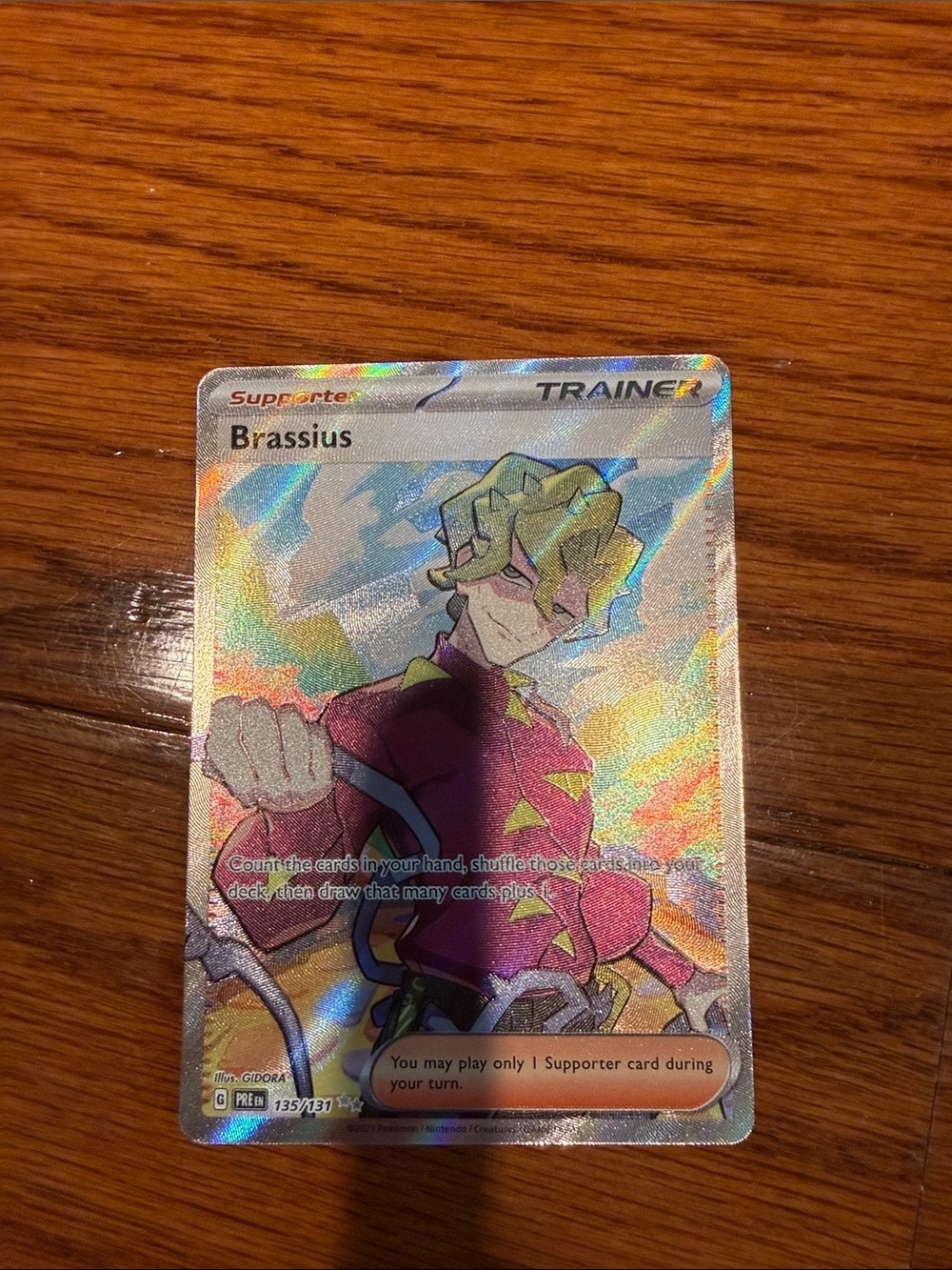 Pokemon Brassius Full Art Trainer Card - Green, Purple, Pink Holo